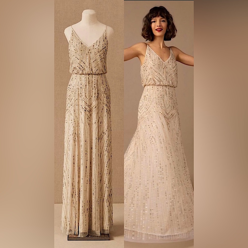 NWT, BHLDN Fidelia Beaded Maxi Dress US2